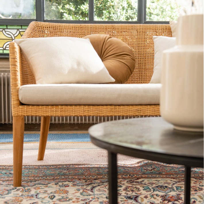 Zoom face rattan sofa Saïgon collection by Kok maison
