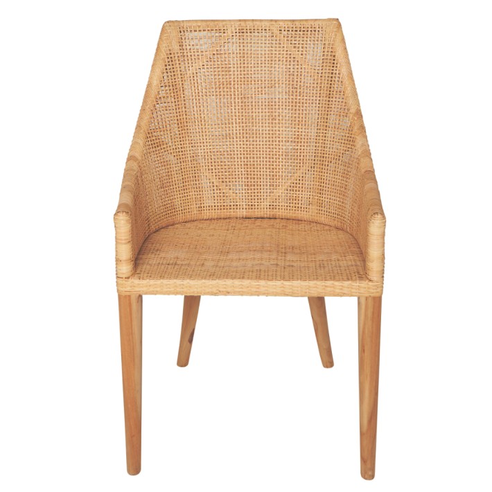 Rattan table armchair Saïgon collection by Kok maison front view