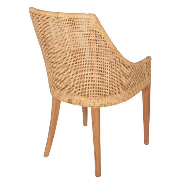 Fauteuil de table rotin tressé collection Saïgon par Kok maison vue de dos