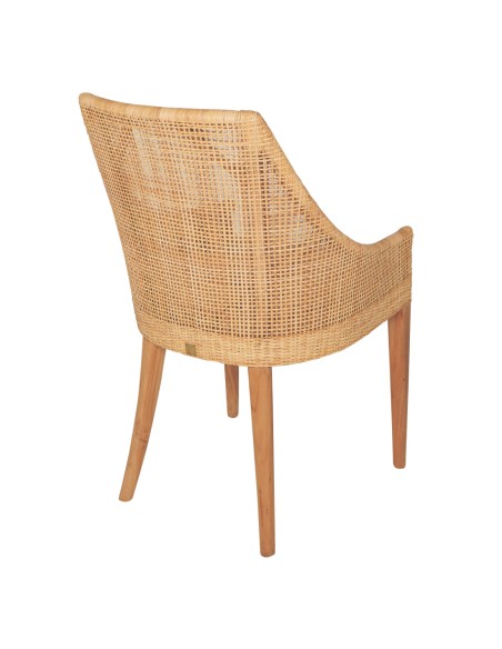 Fauteuil de table rotin tressé collection Saïgon par Kok maison vue de dos Fauteuil de table rotin tressé collection Saïgon par Kok maison vue de dos