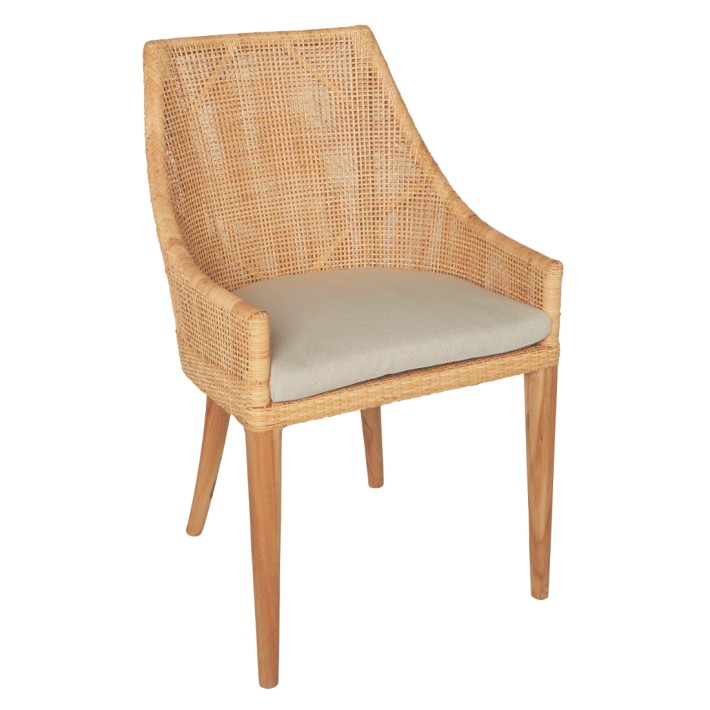 Option cushion cane table armchair Saigon collection by Kok maison