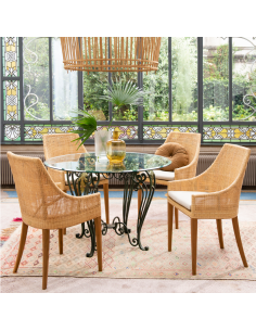 Fauteuil de table rotin tressé collection Saïgon par Kok maison 2