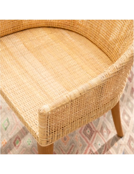 Zoom cane seat armchair table cane rattan from the Saigon collection by Kok maison
