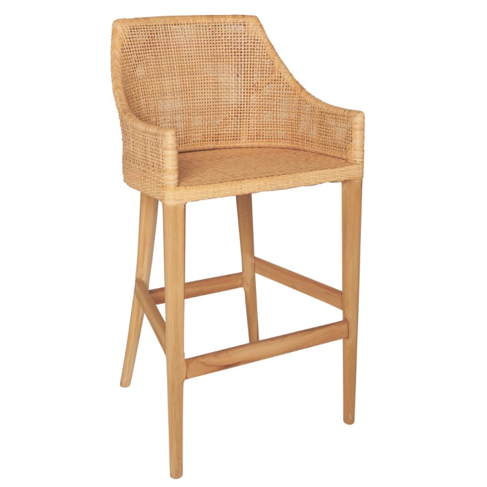 Tabouret de bar en rotin collection Saïgon par Kok maison