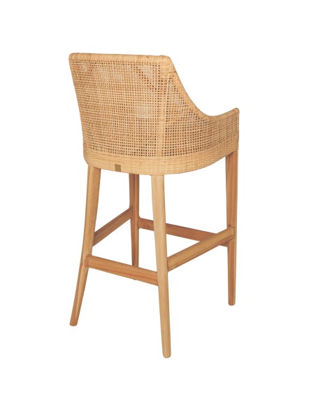 Rattan bar stool, Saigon collection by Kok maison, back view