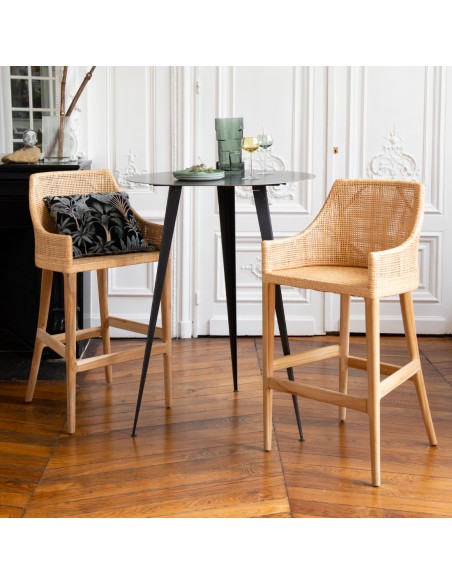 Ambiance tabourets de bar en rotin collection Saïgon