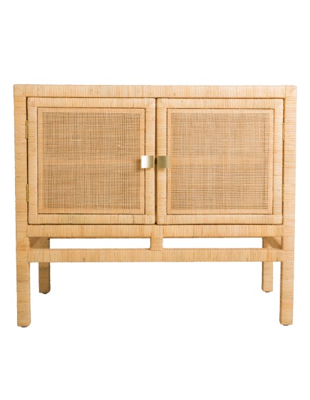 2-door sideboard in rattan, Saïgon collection, front view