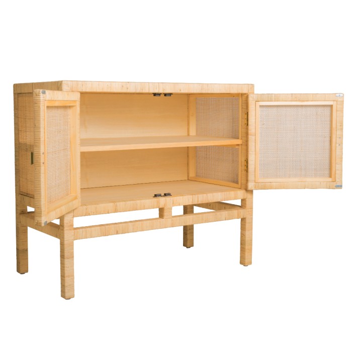 Interior view of 2-door rattan sideboard, Saigon collection