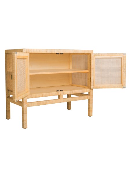 Interior view of 2-door rattan sideboard, Saigon collection
