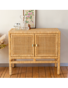 2-door sideboard in rattan, Saigon collection 2