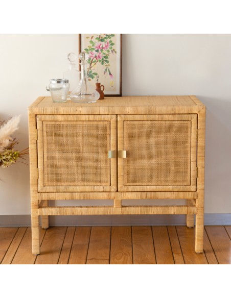 Ambiance buffet 2 portes en rotin collection Saïgon par Kok maison