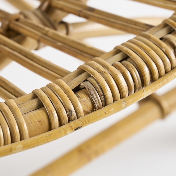 Fauteuil rotin coquille double accoudoir modèle d'époque 001