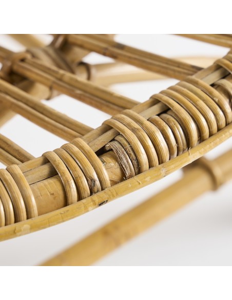 Fauteuil rotin coquille double accoudoir modèle d'époque 001