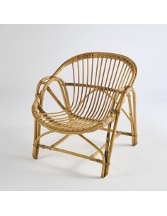 Fauteuil rotin coquille Vintage PU007