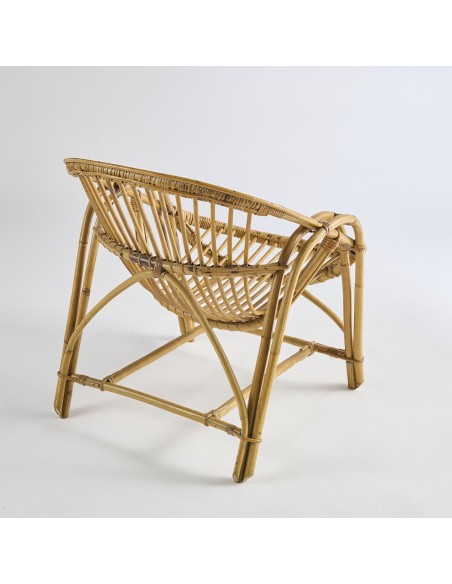 Vintage rattan coquille armchair PU007