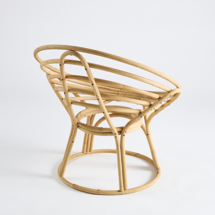 Rattan coquille armchair with hoops - vintage model PU012