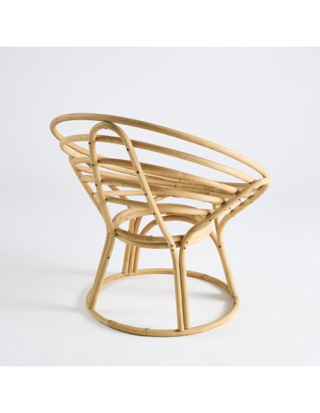 Fauteuil rotin cerceaux Vintage PU012