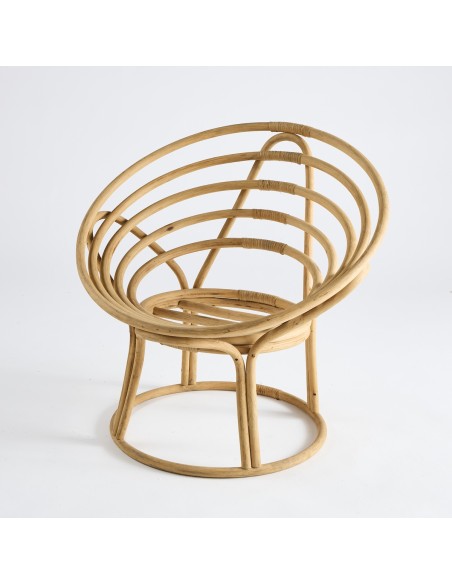 Fauteuil rotin cerceaux Vintage PU013