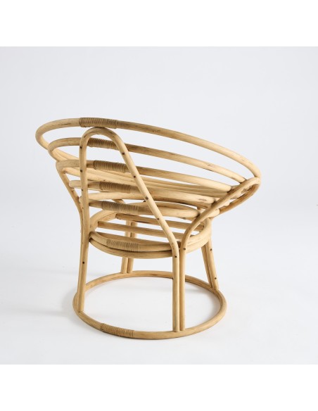 Fauteuil rotin cerceaux Vintage PU013