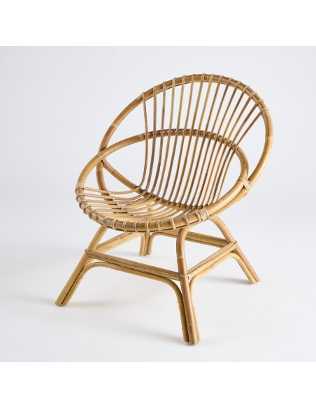 Vintage rattan coquille armchair PU014