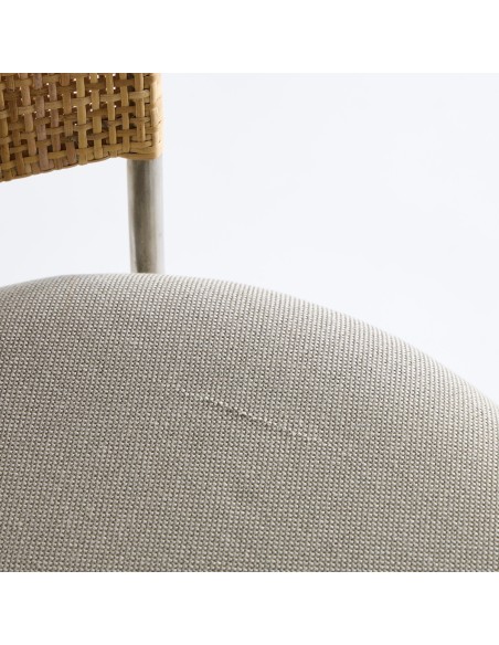 Fauteuil structure métal et tressage rotin - modèle d'époque 022