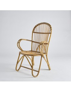 Vintage rattan armchair with armrests PU029