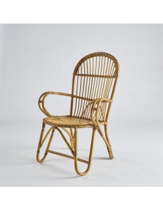 Vintage rattan armchair with armrests PU030
