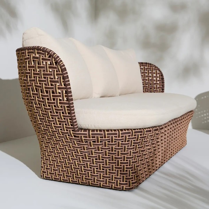 View 3/4 of the outdoor sofa from the TALI collection