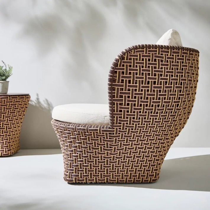 Vue de profil fauteuil extérieur TALI