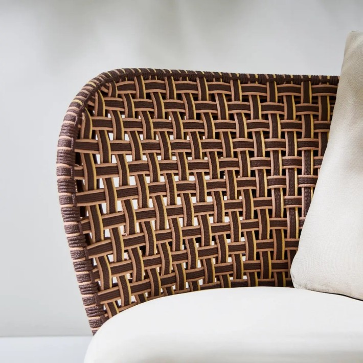 Zoom braided outdoor swivel armchair TALI