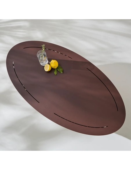 Top view metal table top TALI oval coffee table