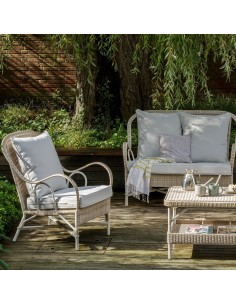 salon de jardin Garrigues avec un canapé et deux fauteuils 2