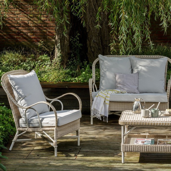 Canapé outdoor façon rotin tressé Nantucket