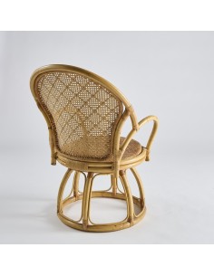 Vintage rattan swivel armchair PU031 2