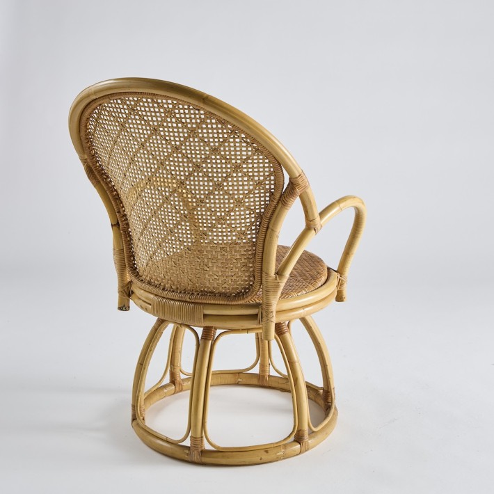 Rattan swivel armchair - vintage 031