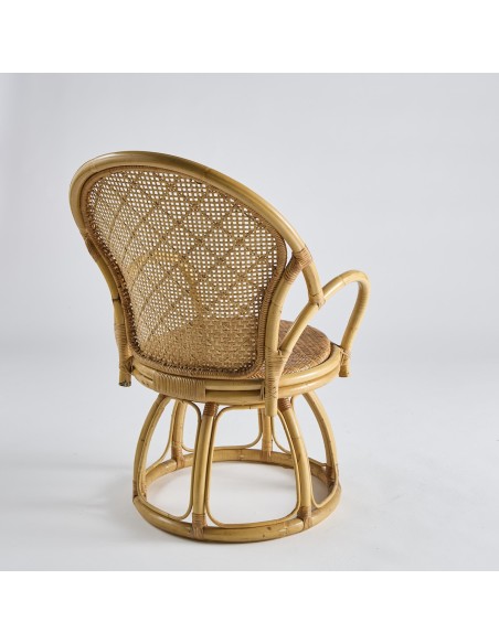 Rattan swivel armchair - vintage 031
