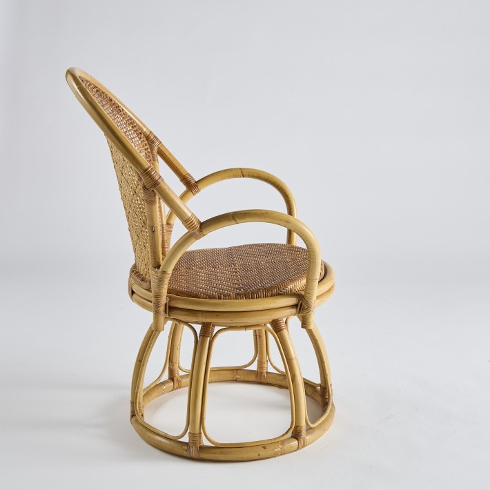 Fauteuil pivotant en rotin Vintage PU031