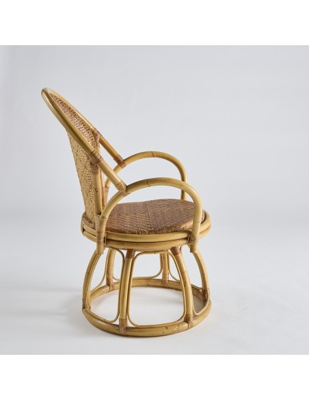 Fauteuil pivotant en rotin Vintage PU031