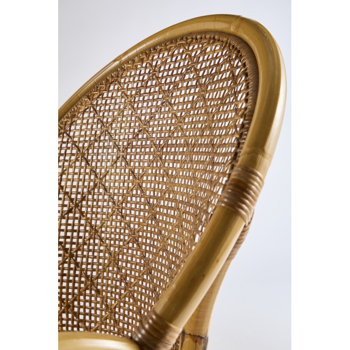 Vintage rattan swivel armchair PU031