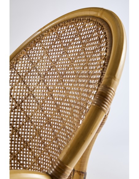 Vintage rattan swivel armchair PU031