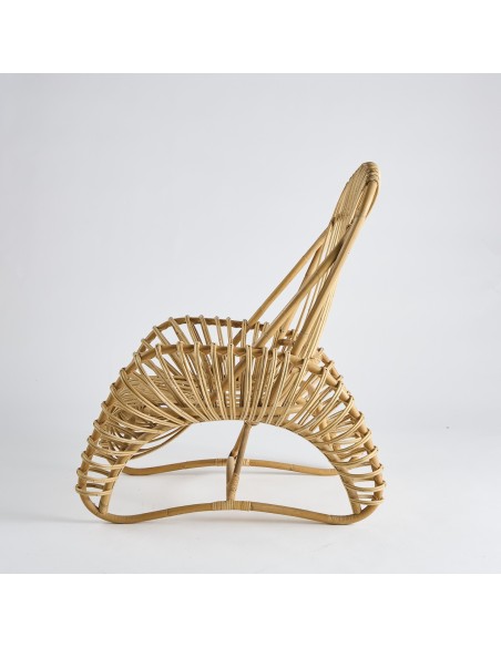 Fauteuil boucle en rotin naturel - produit vintage 037 Fauteuil boucle en rotin naturel - produit vintage 037