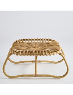 Pouf boucle en rotin naturel - produit vintage 044 2