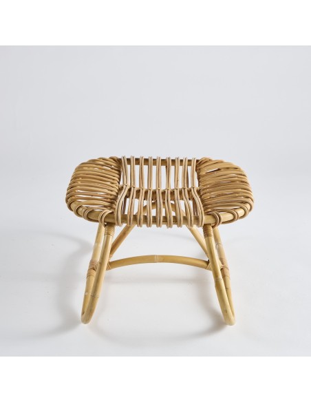 Pouf Boucle en rotin naturel modèle expo PU044