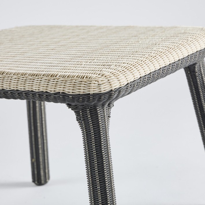 coffee table in two-tone white and black resin 046