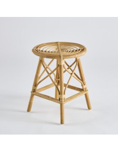 Vintage natural rattan stool PU047