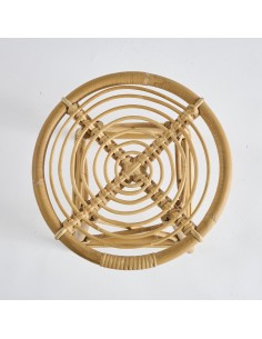 Vintage natural rattan stool PU047 2