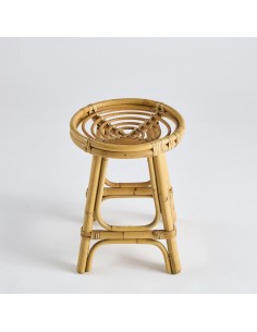 Vintage natural rattan stool PU048 2