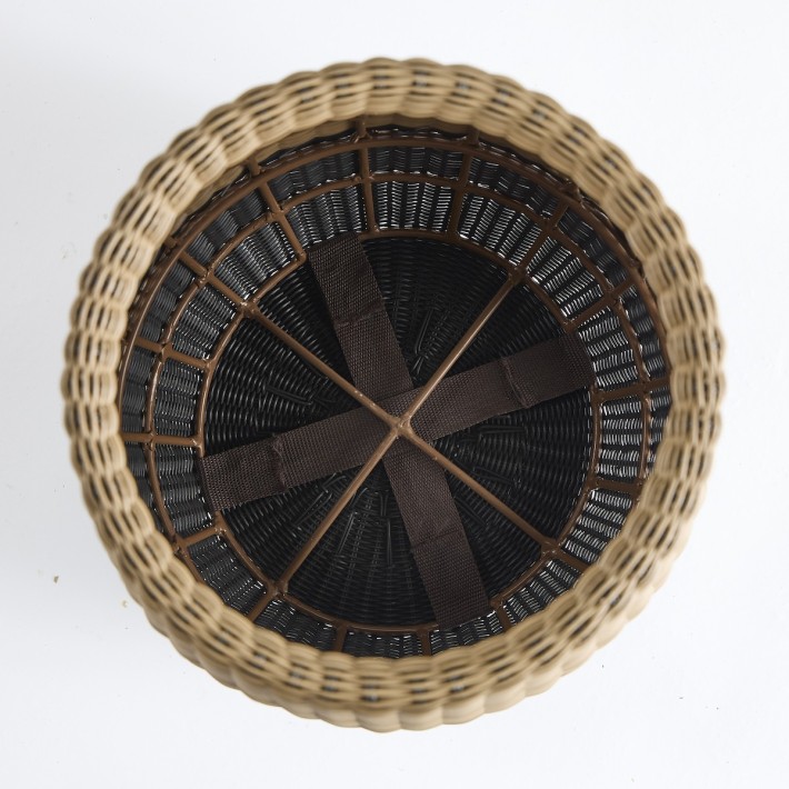 Two-tone black and beige resin footstool PU052