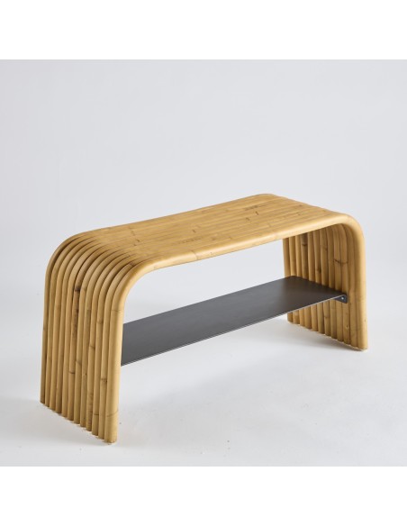 Riviera bench in natural rattan PU055