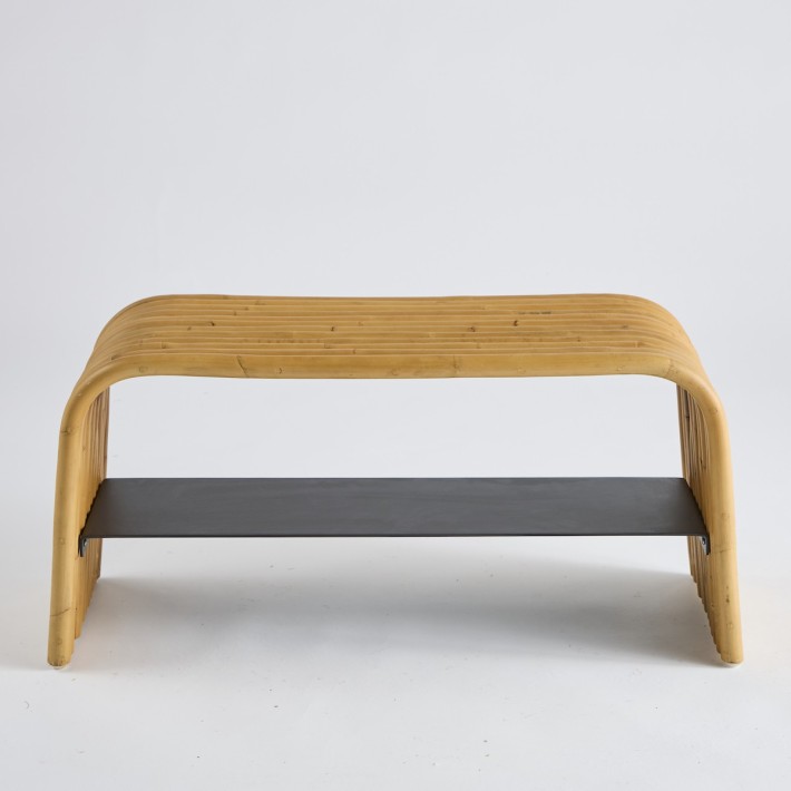 Riviera bench in natural rattan PU055